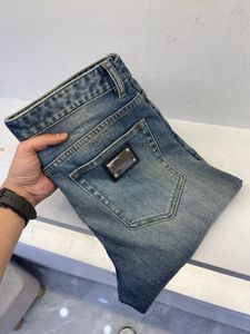 Top Designer Jeans extérieur matériau élastique décontracté en denim serré grand pantalon pour hommes