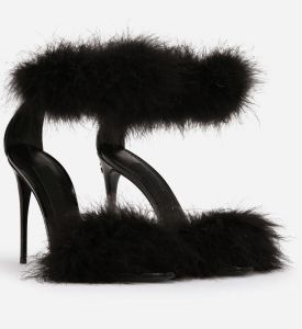 Top Designer Keira Marabou Sandálias Sapatos Macio Pena Embelezamento Mulheres Banhado A Ouro Carbono Pop Salto Senhora Gladiador Sandalias Nupcial Casamento