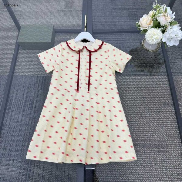 Top Designer Kids Clothes Girls Robes Logo Impression complète Jupe Baby Jiron Collier Enfant Child Frock Taille 100-160 cm Robe de princesse 24MA