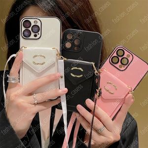 Top Designer Leren Telefoonhoesje voor iPhone 13 Pro Max 11 12 14plus 15Promax Cross Body Telefoons Cover Modemerk Beschermende Shell met Kaarthouder