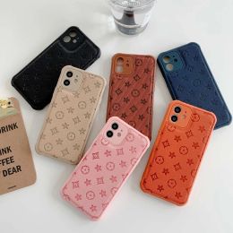 Top Designer lederen telefoonhoesjes voor iPhone 13 Pro Max 12 Mini 11 XS XR X 8 7 Plus Fashion Designers Print Back Cover Luxury Mobile Shell Volledige dekking Beveiliging Case