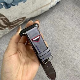 Correa de cuero de diseñador superior para Apple Watch Band 38 mm 40 mm 41 mm 42 mm 44 mm 45 mm iwatch 6 5 4 3 2 Bandas Correas de PU de lujo Pulsera Moda Carta Imprimir Correa de reloj