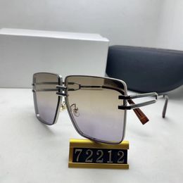 Top designer luxe randloze zonnebril voor vrouwen en mannen wrap shield bril buitbril buitjes big vierkante frame mode klassieke dame zonnebril kwaliteit 72212
