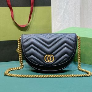 Top Designer Marmont MINI sac à bandoulière demi-lune loisirs femmes chaîne en cuir bandoulière marque de luxe sac à main sac à main portefeuille