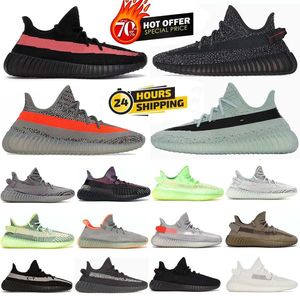 Top Designer Men V2 Sports Chaussures de course Femmes non glissées Outdoor Réflective blanc respirant à plat Fraphiques Trainers à lacets Forme de plaque décontractée Sneakers US5-US13