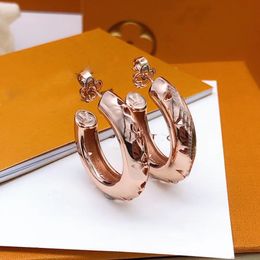 Top designer maan ronde glanzende oorbellen messing roségouden damesoorbellen luxe oorbellen comfortabele high-end L mooie hoofddeksels sieraden ontdekking sieraden