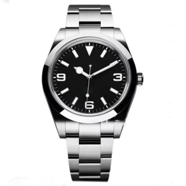 Montre de luxe pour hommes, nouvelle montre de sport mécanique automatique pour hommes, cadran noir et blanc, verre saphir, montres en acier inoxydable, montres-bracelets pour hommes