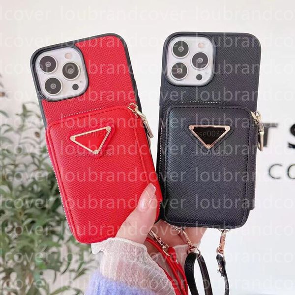 Funda para teléfono de diseñador para iPhone 15 Pro Max 14 13 12 11 15 Plus Samsung Galaxy S23 Ultra S22 Plus Cartera con cremallera Tarjetero multifunción Monedero Funda móvil cruzada