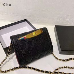 Top Designer Premium Casual Portable Sac à bandoulière Nouveau Xiaoxiang Chaîne Portefeuille Court Caviar Card Lingge Mini Une Épaule Msenger Zero Portefeuille Sac