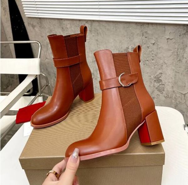Top Designer Red Bottoms Boot Mode Femmes Bottes Sur Le Genou Boot Talons Hauts Lady Pointu-Toe Pompes Style Cheville Bottines Courtes Femmes Marque De Luxe