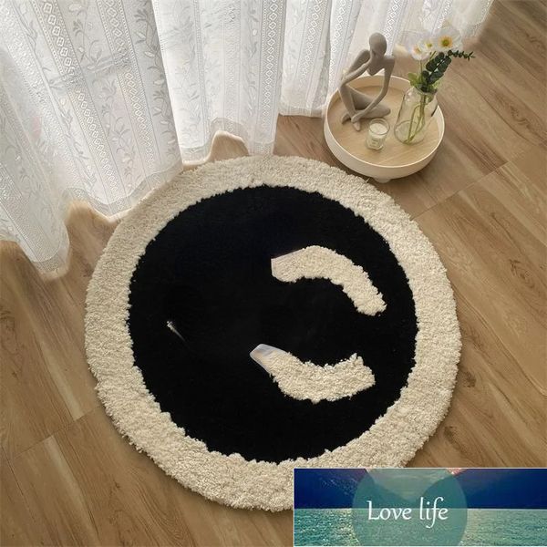 Tapis rond Simple et solide de styliste, pour chambre à coucher, chaise d'ordinateur, épais, pour salon, Table basse, décor de chambre