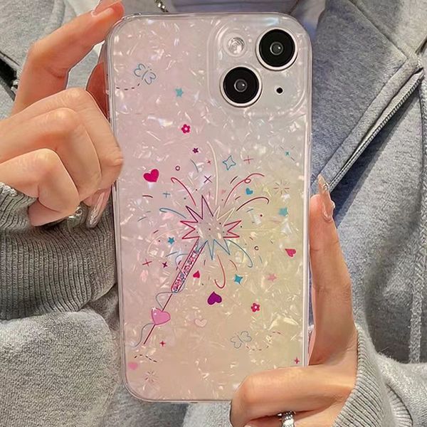 Top Designer Shell print Fireworks funda para teléfono de dibujos animados iPhone 13 14 Pro Max 12 Mini 11 Xs XR X 8 7 Plus Funda trasera impresa Funda protectora de lujo de cobertura completa