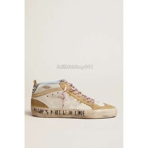 TOP Designer Schoenen 10A Nieuwe Gouden Sneakers Release Mid Slide Star Hightop Van de beste merken van Italië Modieuze Rozegouden Glitter Witte Doold Dirty Goose Schoenen