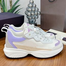 Top designer schoenen vrouwen casual schoenen man mesh lederen hardloopschoenen platform sneakers mode luxe veter afdrukken buiten schoenen met doos maat 35-42