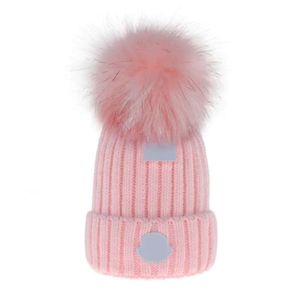 Top Designer Hiver Bonnet Tricoté Chapeau De Laine Femmes Chunky Tricot Épais Chaud fausse fourrure pom Bonnets Chapeaux Femme Bonnet Bonnet Caps 11 couleurs Haute qualité R34