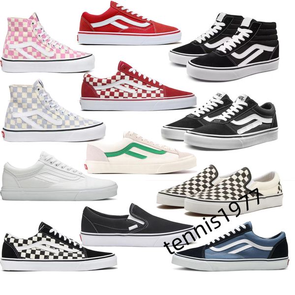 Los mejores diseñadores zapatos de lona Old Skool zapatos de skate casuales Negro Blanco para hombre para mujer Vance zapatos clásicos al aire libre tamaño plano EUR36-44