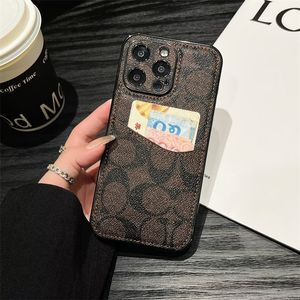 Los mejores diseñadores de las fundas telefónicas para el iPhone 15 14 13 12 11 Pro Max 14Pro 14Plus 13Pro 13 12Promax XR Fashion Luxury Letter Leather Mobile Cover con carcasa del soporte de tarjetas Case de bolsillo