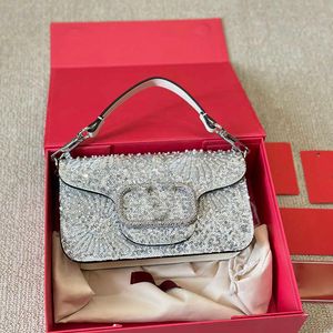 Top Diamond Evening Bags Bolsas de diseñador para mujeres Luxury Luxury Handaring Crossbody Purse Baguette Baguette Sequín Bolso de imitación de imitación