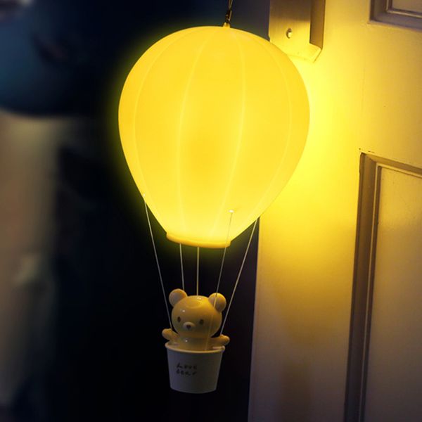 Top Dimmable montgolfière LED veilleuse enfants bébé pépinière lampe avec interrupteur tactile USB Rechargeable applique murale