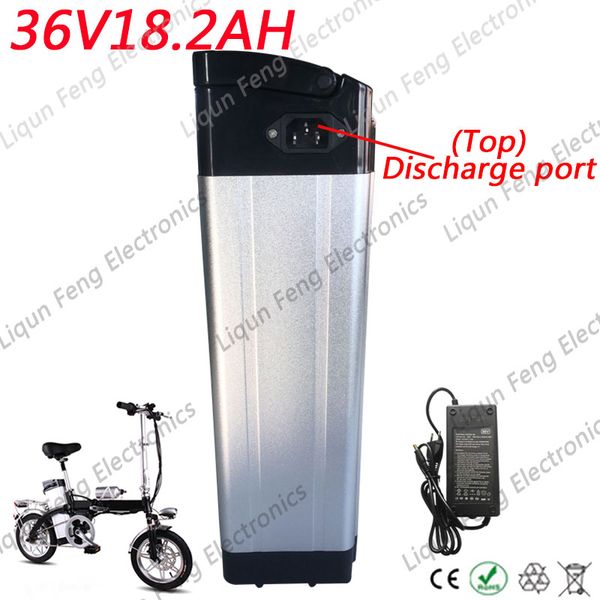 Batterie lithium-ion à décharge supérieure 750W 36V 18ah pour vélo et trottinette électrique, 36V 18a, avec BMS 20a et chargeur 42V 2a.