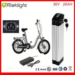 Top ontlading aanpassen zilver vis batterij 36V 20AH met oplader en BMS lithium ion batterij 36VOLT 1000W voor elektrische fietsen