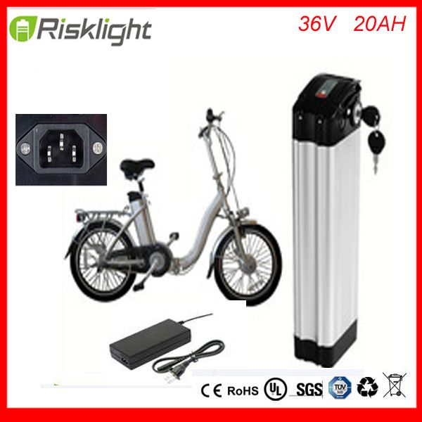 Descarga superior Personalice la batería Silver Fish 36v 20ah con cargador y batería de iones de litio BMS 36volt 1000W para bicicletas eléctricas