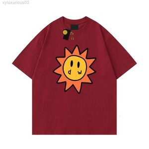 Top Drawdre T-shirt femme Designer Smiley Sun Sun Playing Cards Tee Graphic Drew Tshirt Cent