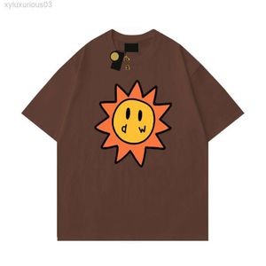 Top Drawdre T-shirt femme Designer Smiley Sun Sun Playing Cards Tee Graphic Drew Tshirt Summer Cabine Souche courte Casual 849