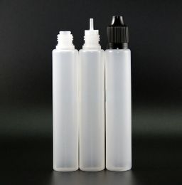 Bovenste druppelaar flessen 30 ml met kindbestendige veiligheidsdoppen pen vorm tepels ldpe plastic materiaal voor vloeistof