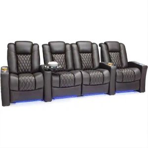 Top Dual Motors Electric Reclure Massage Chaise de théâtre Sofa Salon Salle Fonctionnel Geatine Leather Couch Cinema Double Power Seads