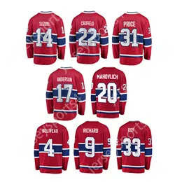 Top Ed Ice Hockey Jerseys Montréal 22 Cole Caufield 14 Nick Suzuki 20 Slafkovsky 31 Prix 72 Xhek 33 Roy 9 Richard