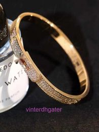 TOP EDITIE HRMS Designer Bracelet Kelly Volledige diamant Buckle Bracelet Niche Goldplated Rose Gold Light Luxe sieraden als cadeau voor haar beste vriend en vriendin