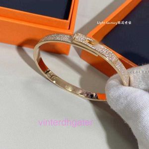 Édition de haut niveau Designer HRMS New Kelly Full Diamond Muckle Bracelet Unique Gold Rose Light Luxury Gift For Best Friend and Girlfriend Original 1TO1 avec boîte