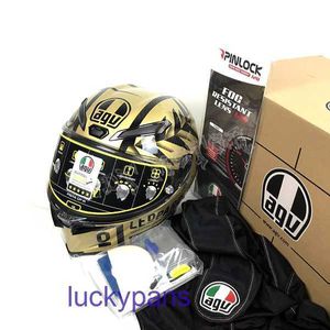 Bovenste end motorfietshelm DDT Italië Pista GP R Joan Driver Luxury Gold Helmet Edition Egg Carbon Fiber 3Sft N2O0 1: 1 Originele kwaliteitslogo en doos
