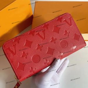 Moda Flores Diseñador Carteras con cremallera Lujos Hombres Mujeres Bolsas de cuero Alta calidad Letras clásicas Monedero Caja original Titular de la tarjeta a cuadros Titular de la tarjeta con caja