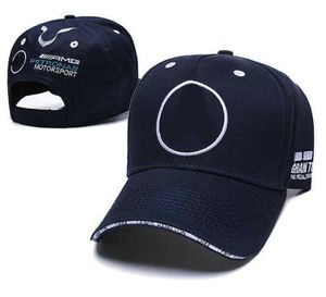 Top chapeaux de moto de course F1 Team Mercedes-Benz-AMG Marshmello hommes et femmes chapeau de ballon de sport ajusté casquette en maille de mode casquettes de camionneur pour jeunes a18