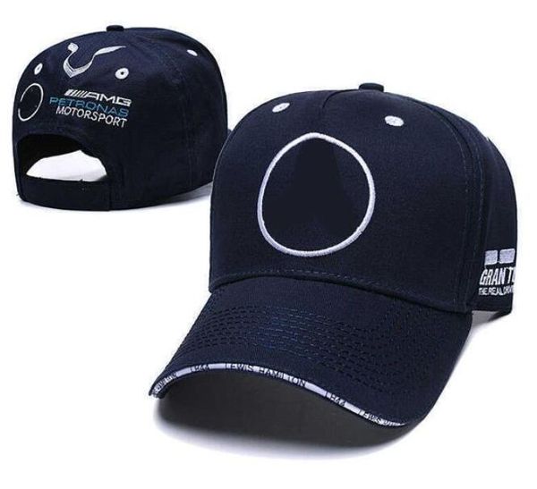 Top F1 Racing Motorcycle Hats Team Mercedes-Benz-AMG Marshmello Mens and Womens Sports Ball Hat Ajusté Brand de luxe Fashion Mesh Caps Youth Tamiker Caps