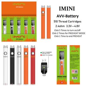 Top Factory Direct Sales AVV Vapes Battery pour 510 Thread Pod Vape Pen Cartridges dans la boîte d'affichage AVV 350mAH 650mAh 510mAh Tension variable Voltage en gros