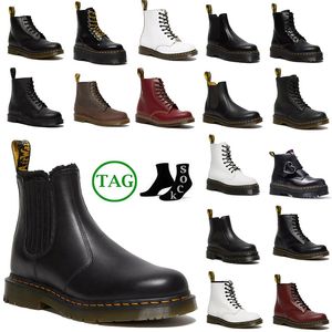 2024 Dr Martinss Bottes Docs Martens Designer Boot Martin Hommes Femmes Baskets De Luxe Triple Noir Blanc Classique Cheville Bottines Courtes Hiver Neige Extérieure Taille Chaude 35-45