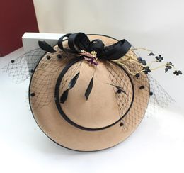 Top moda nupcial sombreros de boda Feis entero hecho a mano árbol Artificial gasa sombrero novia accesorio de boda Po Shoot álbum Dres9826957