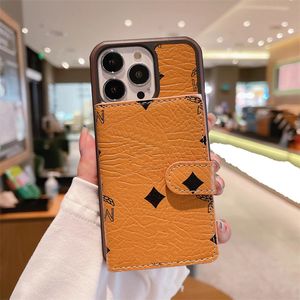 Fundas para teléfono con tarjetero de diseñador de moda superior para iPhone 15 15pro 14 14pro 13 12 11 pro max iphone13promax iphoneXR iphone Xsmax Funda de cuero de lujo para teléfono móvil