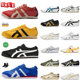 Top diseñador de moda OG zapatillas para correr Tiger México 66 atlético para hombre para mujer amarillo negro azul marino goma vela verde beige rojo plata plataforma vintage zapatillas de deporte 36-44