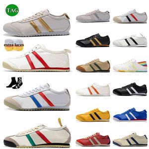 Top diseñador de moda OG Running Shoes Tiger México 66 Atletismo Hombres Amarillos Amarillos Black Navy Sail Vail Beige Red Silver Onitsukass Trainers de zapatillas 36-45