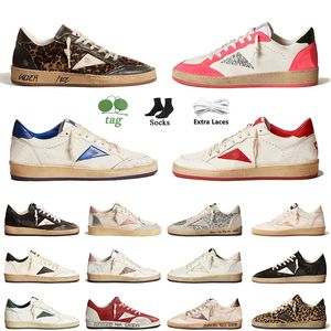 Top Fashion Designer Chaussures Vert Rose Blanc Sparkle GoldenGooseics Rose Argent Glace Bleu Noir Luxe Femmes Hommes Doold Dirty Ball All Satr Sports Baskets Baskets