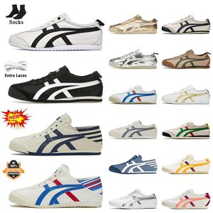 Top diseñador de moda Tigers Mexico 66 zapatos casuales mujeres para hombre cuero plata abedul verde rojo amarillo blanco negro bajo lona zapatillas jogging deportes zapatillas corredores