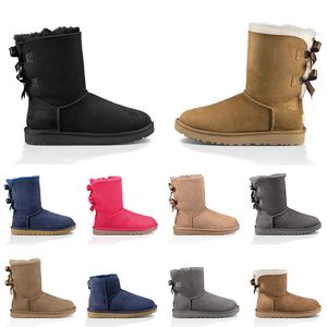 Las mejores botas de diseñador de moda para mujer, zapatos australianos de lujo, botines de nieve para invierno al aire libre, negro, caqui, castaño, gris, azul marino, piel de gamuza