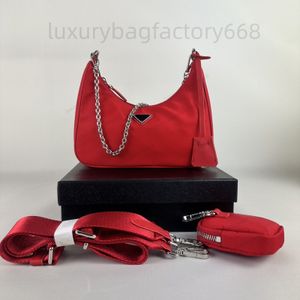 Topmodeontwerpers Tas Luxe handtas 3-delige tas braak Damesbaguette Hoge kwaliteit nylon draagtassen met ketting sutra Schouderstijl portemonnee oksel Crossbody tassen