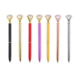 Top Fashion Diamond Ballpoint Pen met Groot Crystal Glass Diamant Luxe Schrijven Pen School Kantoorbenodigdheden Verjaardag / Kerstcadeaus