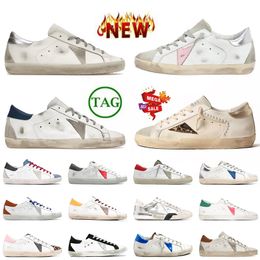 Top Fashion Golden Goode Superstar Leopard Designer Casual Do Old Dirty Shoes Luxury Low Womens Mens Italie Brand Trainers Plateforme en cuir Flat Suede White Sneakers