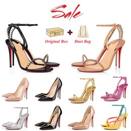 Top Fashion Designer red bottoms heels Dress Shoes Studded High Heel womandress Premium Sole whitedress shoe